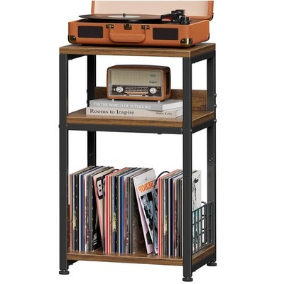 Simple Trending Record Player Stand, Turntable Stand for Vinyl Records, 3 Tier E
