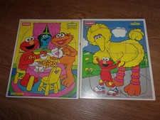 SESAME STREET ELMO COOKIE MONSTER BIG BIRD 315-01 04 PLAYSKOOL WOOD PUZZLE LOT