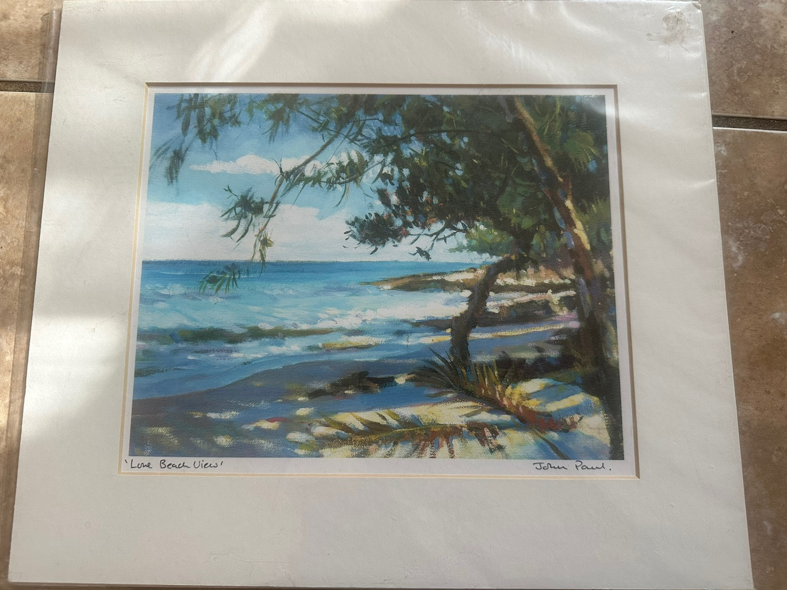 John Paul Saddleton “Beach View” Original Signed Print Impressionism