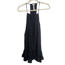 Intimately Free People Mini Slip Dress Raven Ruffle Hem Women S Black Whimsygoth