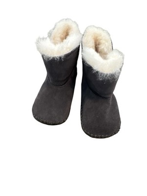 UGG Boots Toddler Girls Size 4.5 Gray Suede Bootie Shearling Ankle 10051