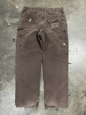 Vintage Carhartt Double Knee Pants Dark Brown 34x32 Distressed