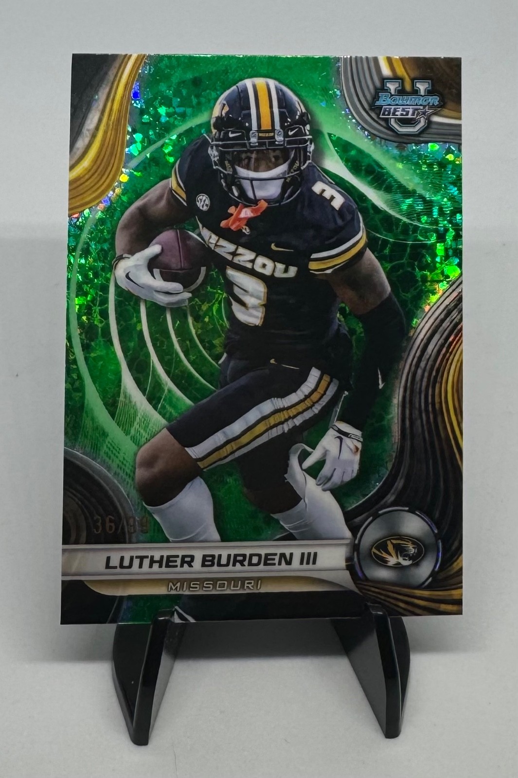 2024 Bowman's Best University Luther Burden Green Mini-Diamond Refractor /99