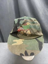 Vintage Quaker State Motor Oil 4x4 Truck Logo Camo Snapback Hat Display Item