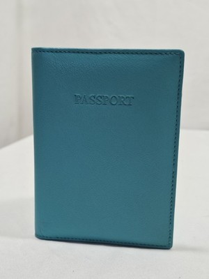 Visconti Real Leather RFID Data Protection Passport Wallet, Blue/green