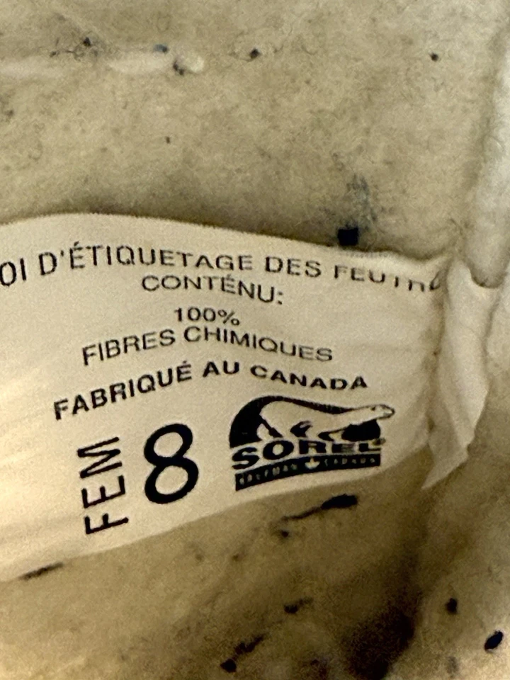 Botas de nieve de invierno Sorel Kaufman para mujer talla 8 blancas forradas de fieltro de lana Foto 3 de 4