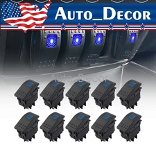 10X Waterproof Marine Boat Car Rocker Switch 12-24V SPST ON-OFF 4PIN Blue LED