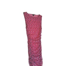 Urban Outfitters UO Pink Purple Floral Checkerd Mesh Ruched Mini Dress Size Med