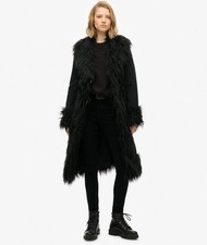 Superdry Black Long Afghan Coat