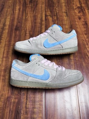 Nike SB Dunk Low Iron Grey Blue Gum 2017 Mens Suede Skate Sneakers - Size 10