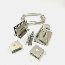 SHOWER DOOR KIT/ HINGES HANDLES GLASS CLAMPS AND Hardware