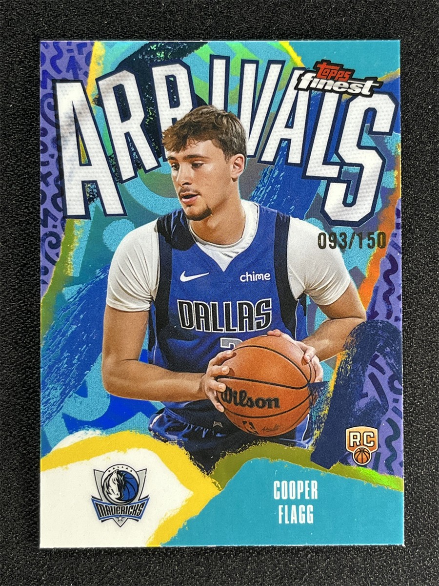 2025-26 Topps Finest Cooper Flagg #A-1 Sky Blue Arrivals Rookie RC /150