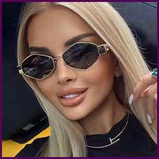 Metal Small Frame Polygonal Women's Sunglasses Fashion Punk Rhombus Sun Glasses