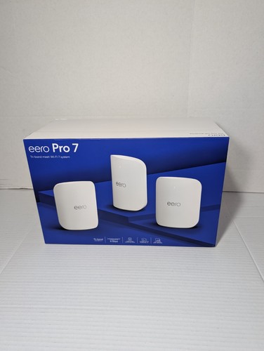 eero Pro 7 Tri-band Mesh Wifi System (3-Pack) - White New in Box Sealed!!!