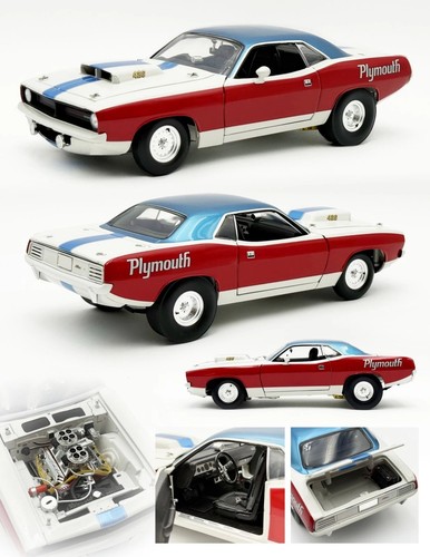 ( ID IB 108 ) 1970 Plymouth HEMI Cuda White with Red and Blue S - Picture 15 of 16