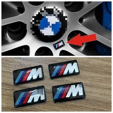 Fit For Bmw Wheel M Badge Sticker Emblem Decorative Decal 17mm X 9mm 4pcs New