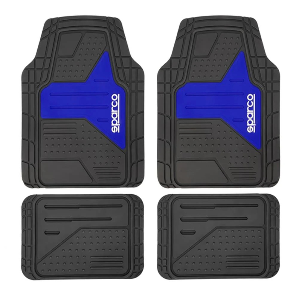 Jeu de tapis PVC Sparco universel gris et bleu avec surface antidérapante