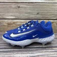 Size 9.5 Nike Alpha Huarache Elite 4 Low Blue TB Baseball Cleats FN7222-400