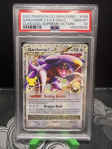PSA 10 Garchomp C LV.X Holo Celebrations Supreme Victors Pokemon 145/147