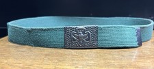 Girl Scouts Green Canvas Belt Official Buckle Sz 22 1  Wide