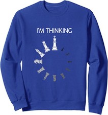 Chess Pieces I'm Thinking Chess Player Lover Fun Unisex Crewneck Sweatshirt