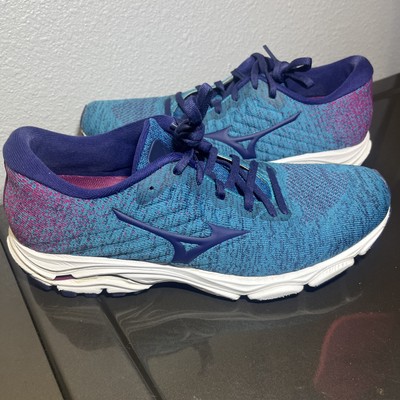  Mizuno Womens Wave Inspire 16 Waveknit Running Shoes Blue Size 11
