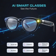 AI Smart Glasses With Camera 4K Video Recording translation object recognition