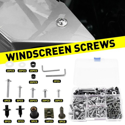 #ad For Honda 190PCS Silver Aluminium Sportbike Fairing Bolt Fastener Clip Screw Kit $22.79