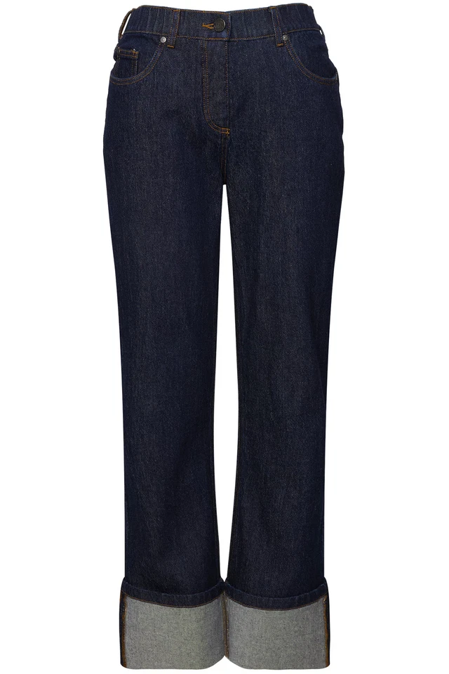 Ulla Popken Damen große Größen Jeans Mary weites Bein Saumumschlag