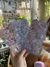 New In Package: Kawaii Cute Plastic Puffy 3D Animal Stickers: Bunnies, Bears