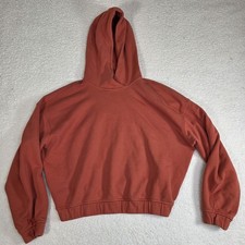 LULULEMON Canyon Orange Relaxed Cropped Hoodie Move On Studio Sweatshirt 8