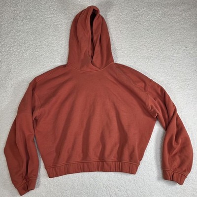 LULULEMON Canyon Orange Relaxed Cropped Hoodie Move On Studio Sweatshirt 8