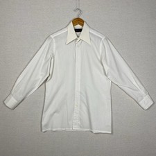 Vtg Yves Saint Laurent Dress Shirt Mens M White Long Sleeve YSL Quiet Luxury