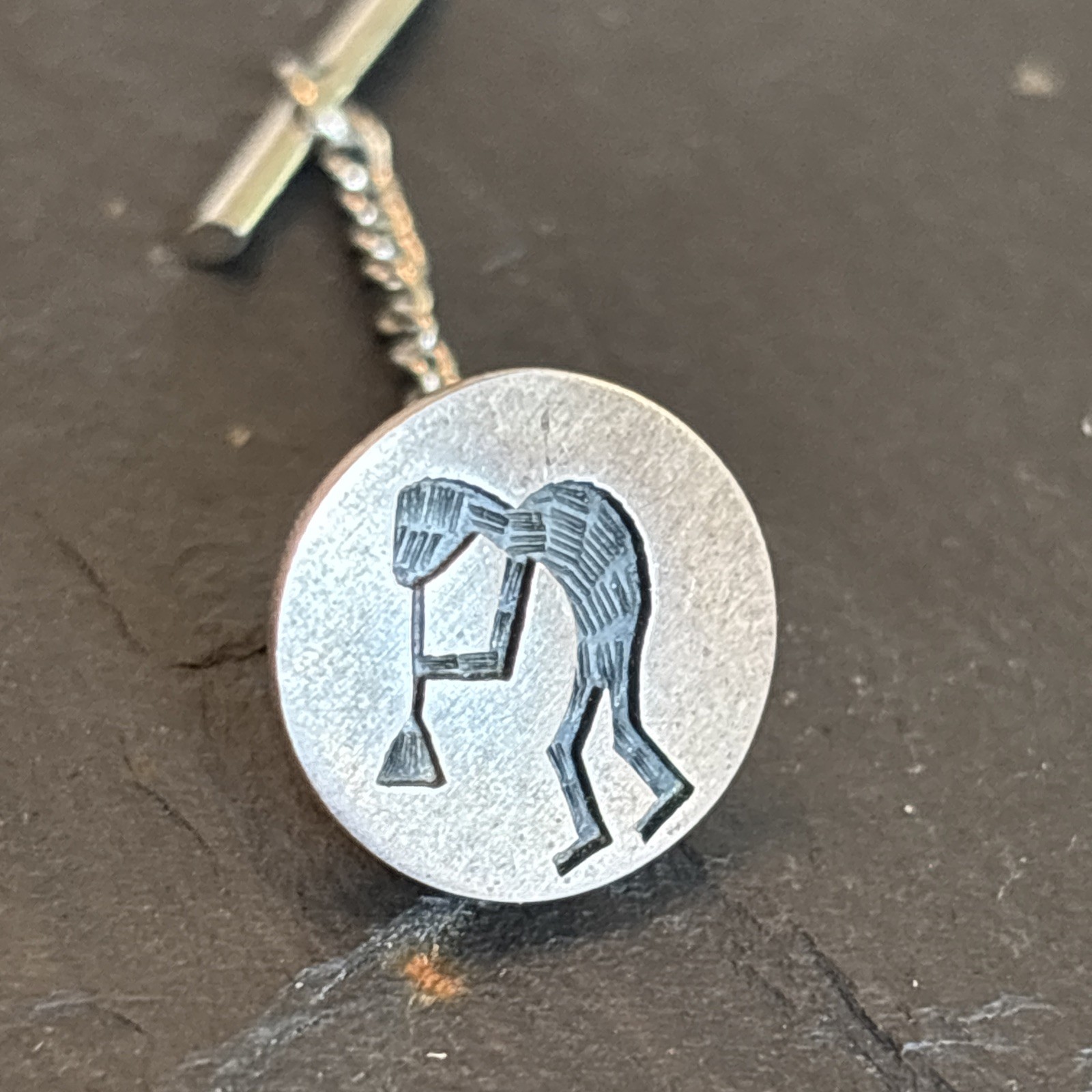 Lawrence Saufkie Hopi Vintage Pin Sterling Silver Figural 5v