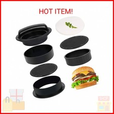 3 in 1 Stuffed Burger Press Patty Maker Rings Molds Kit, Non Stick Stuffer Hambu