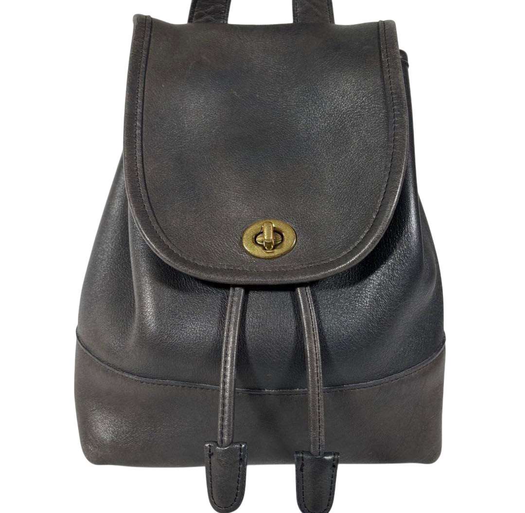 Coach Mini Backpack Drawstring Turnlock Black 996… - image 1