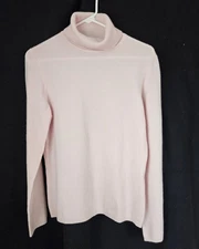 Charter Club Cashmere Sweater M Light Pink Turtleneck Womens 