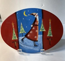 CERTIFIED INTERNATIONAL JAN PASHLEY LJA SANTA ON ICE IVAL TRIVET 9” X 6.5”