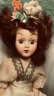 Vintage-Style Girl Fashion Doll, Brown Wavy Hair Blue Moving Eyeslids, Green Hat — photo 8