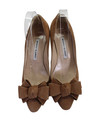 Manolo Blahnik Womens Suede Bow Detail Pump Heels Brown Size 8.5 — photo 2