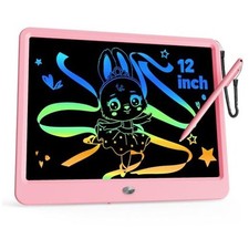 12 Inch LCD Writing Tablet with Anti-Lost Stylus, Erasable Doodle 12 inch Pink