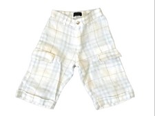 Burberry Boys Plaid Cargo Shorts Size 3 Blue Cream