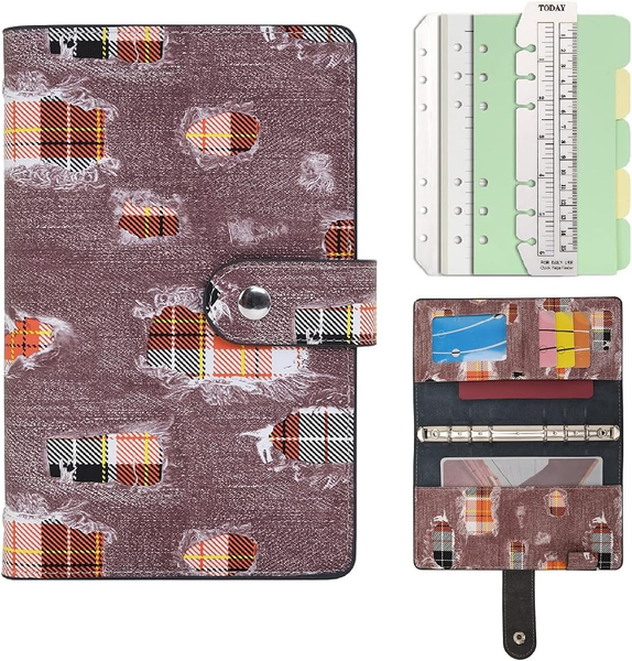 Wonderpool Spiral Leder Tagebuch Ringbuch NachfüLlbarer 6 LöCher Binder Notizbuc-image
