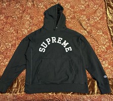 Supreme x Champion SS25 Arc Logo Hoodie Black Size L 2025 Streetwear