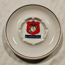 Vintage Chronomatic Inc US MARINE CORPS Cigar Pipe Ashtray EUC RARE U.S. MADE