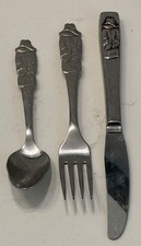 Vintage Oneida Eden Paddington Bear Children s Flatware Set Fork, Spoon Knife
