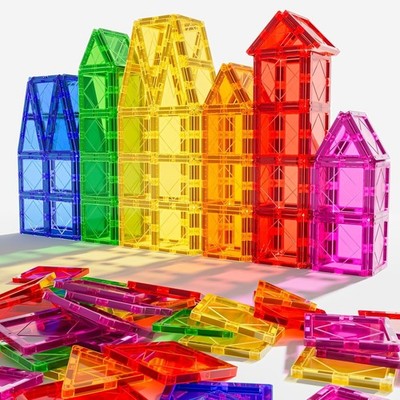 Magnetic Tiles Building Blocks for 3 4 5 6 7 8+ Years Old Boys Girls Colorful...