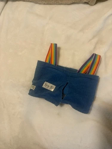 1983 Cabbage Patch Kids Koosas Cat Rainbow Pride Cordoroy Overalls Fits 14” Doll