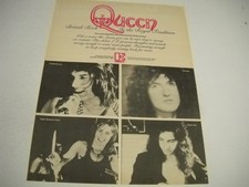 QUEEN the band BRITISH ROCK In Royal Tradition original 1973 Promo Display Ad