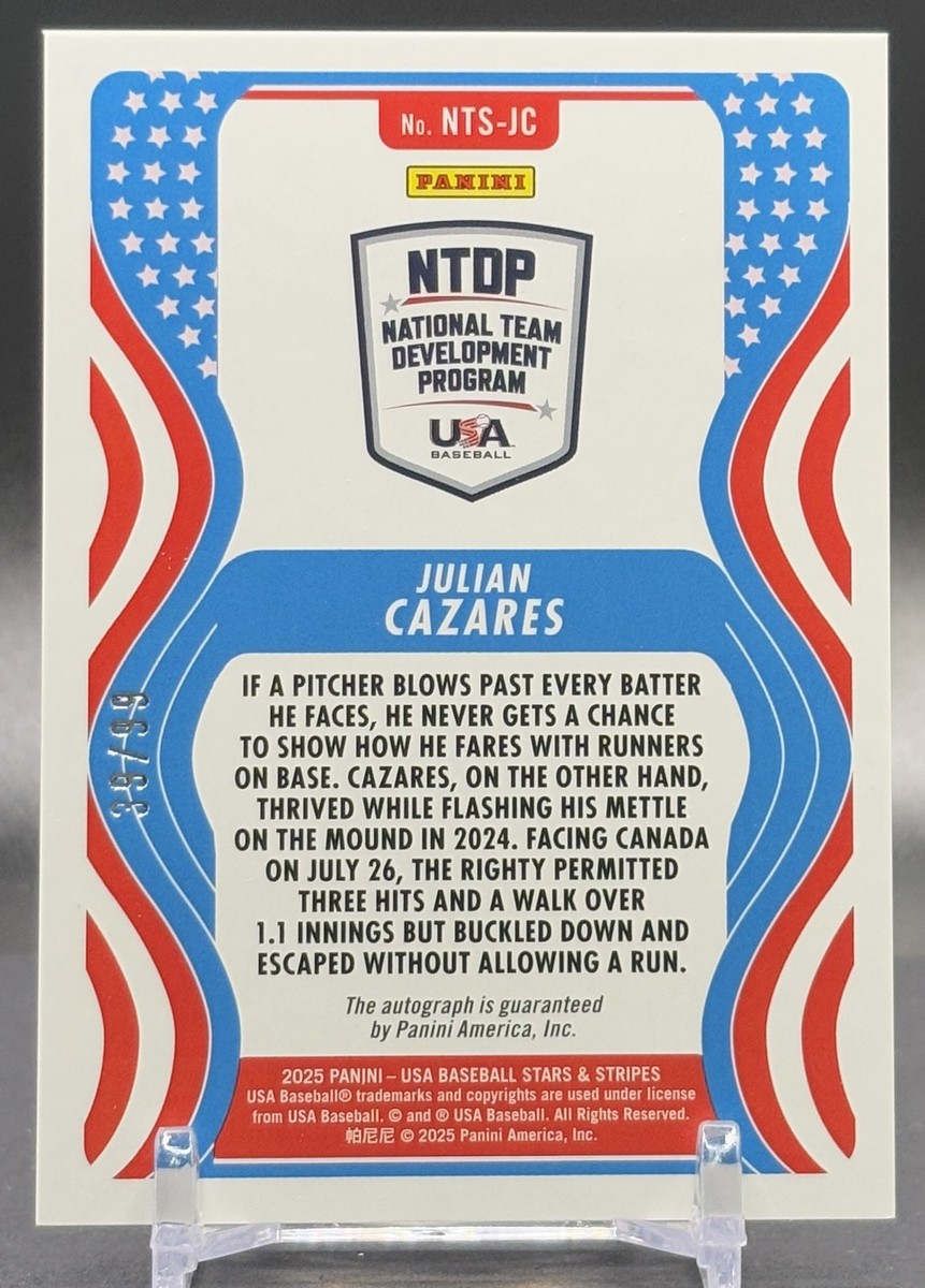 2025 Panini Stars & Stripes #NTS-JC Julian Cazares USA Red Foil